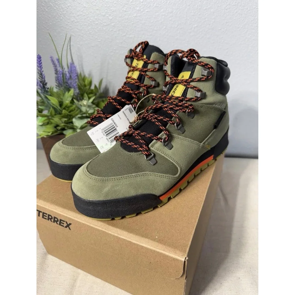 Adidas Terrex Snowpitch C.RDY Mens Hiking Boots Olive Green GW4065 Size 8.5